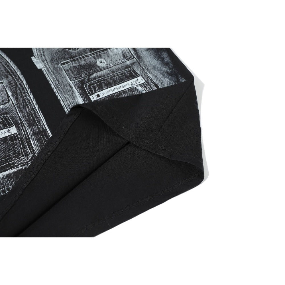 Vest Print Black T-Shirt - Thrashink