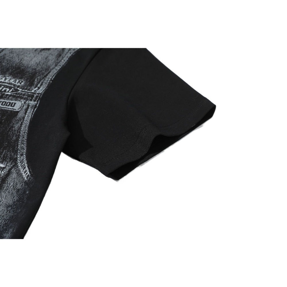 Vest Print Black T-Shirt - Thrashink