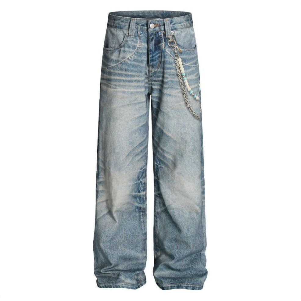 Vintage 3D Digital Chain Jeans - Thrashink