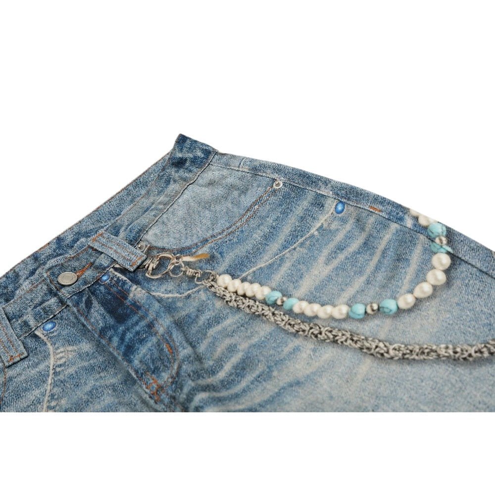 Vintage 3D Digital Chain Jeans - Thrashink