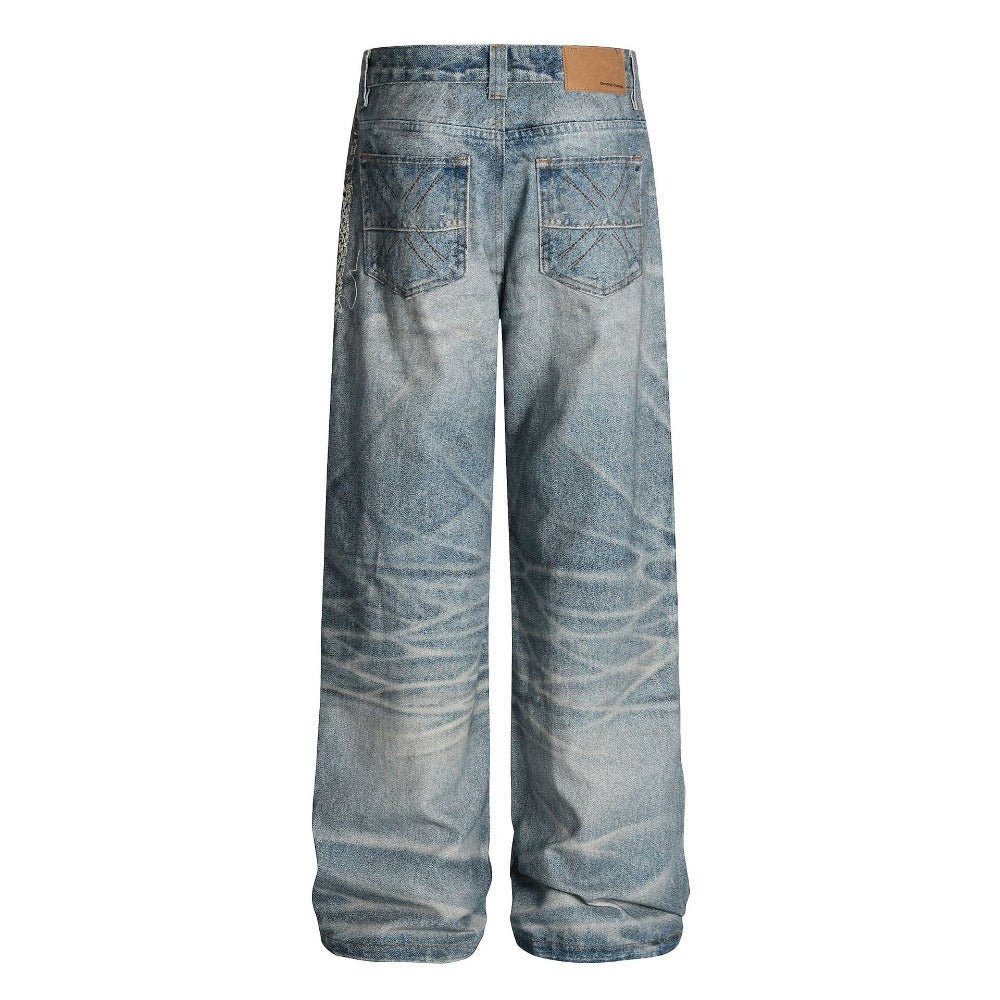 Vintage 3D Digital Chain Jeans - Thrashink