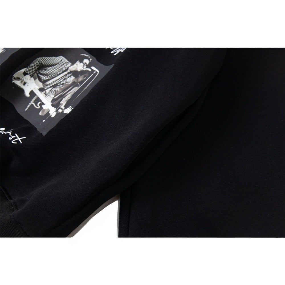 Vintage Character Collage Black Hoodie - Thrashink