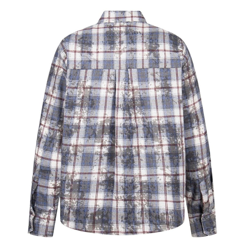 Vintage Cleanfit Patch Embroidered Plaid Shirt - Thrashink