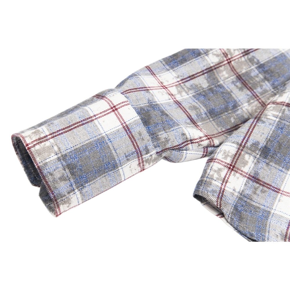 Vintage Cleanfit Patch Embroidered Plaid Shirt - Thrashink