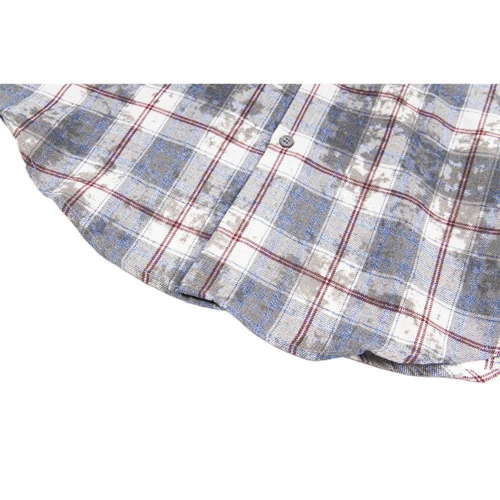 Vintage Cleanfit Patch Embroidered Plaid Shirt - Thrashink