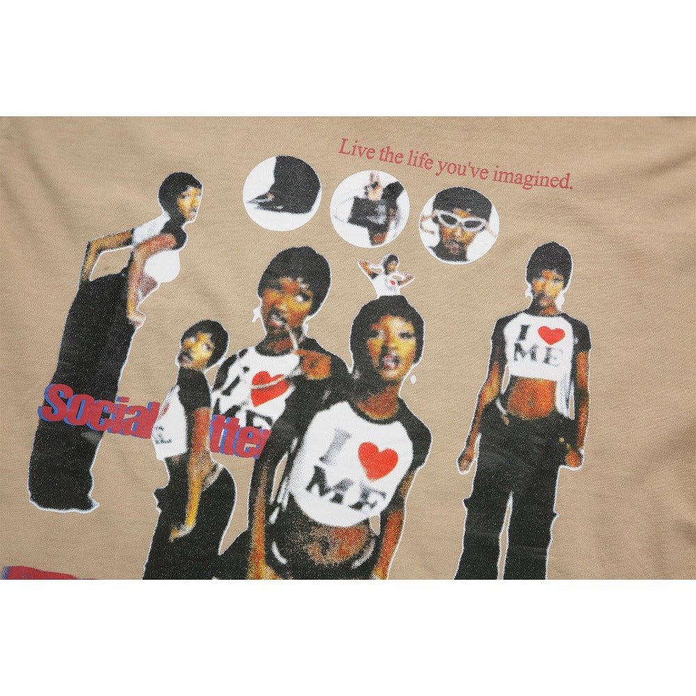 Vintage Collage Graphic Oversize T-Shirt - Thrashink