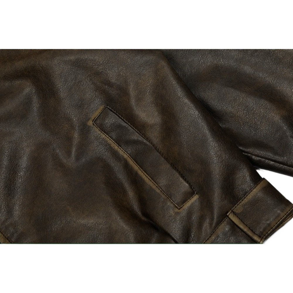 Vintage Cropped Leather Jacket - Thrashink