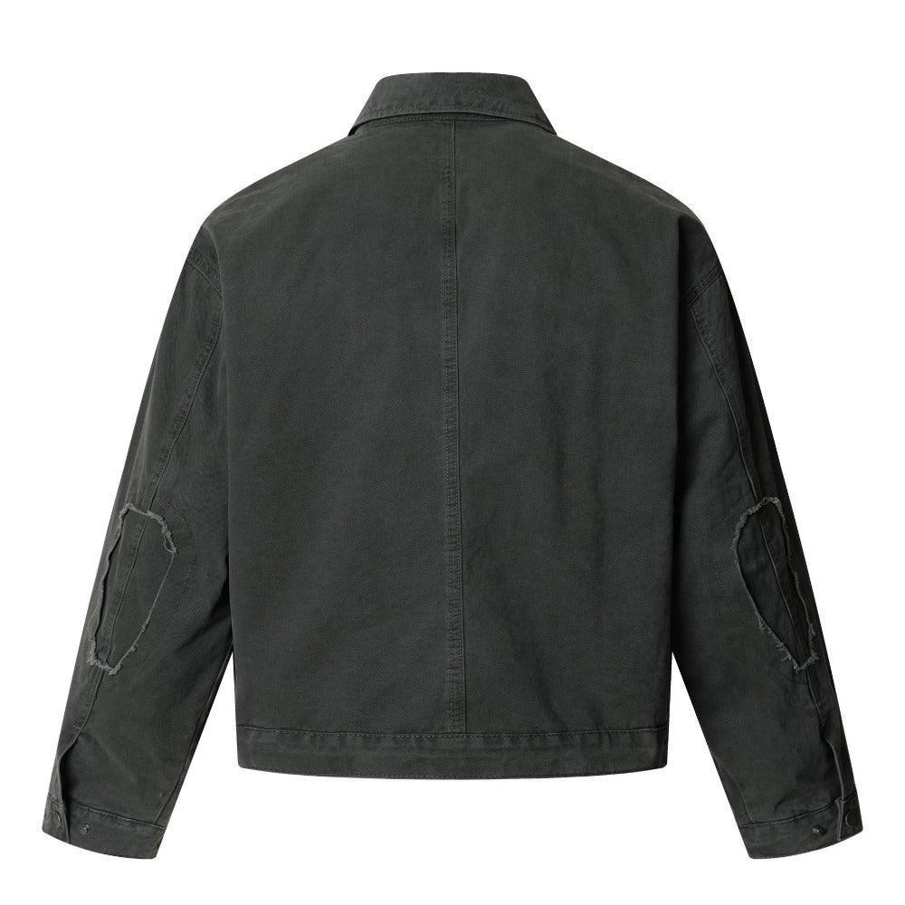 Vintage Cropped Ripped Work Jacket - Thrashink