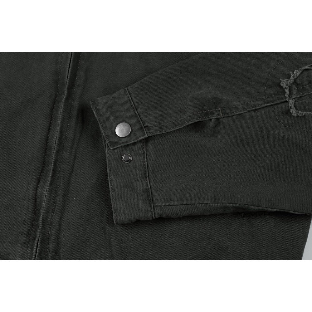 Vintage Cropped Ripped Work Jacket - Thrashink