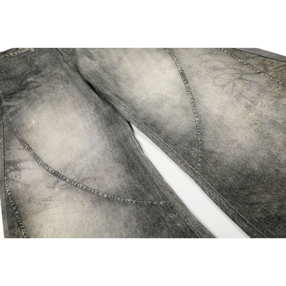 Vintage Deconstructed Scimitar Jeans - Thrashink