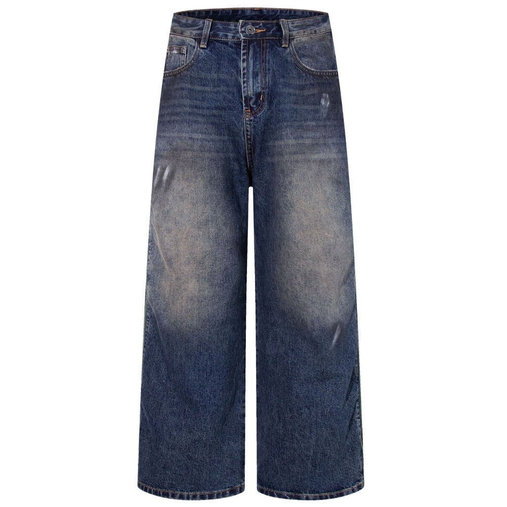 Vintage Distressed Zipper & Graffiti Jeans - Thrashink