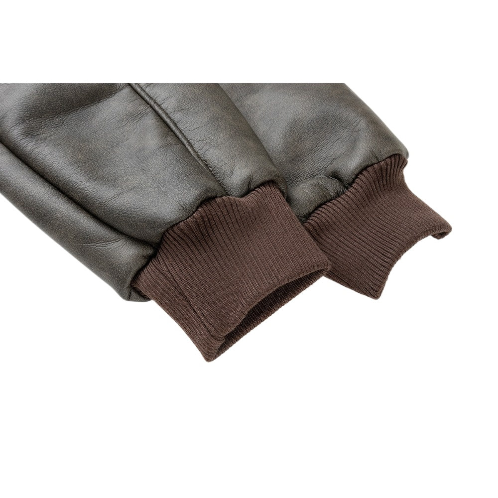 Vintage Faux Leather Sherpa - Lined Hooded Jacket - Thrashink