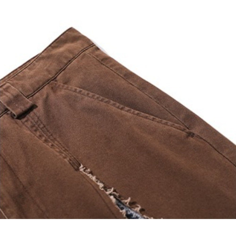 Vintage Frayed Distressed Patchwork Pants - Thrashink