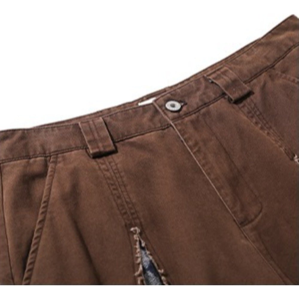 Vintage Frayed Distressed Patchwork Pants - Thrashink