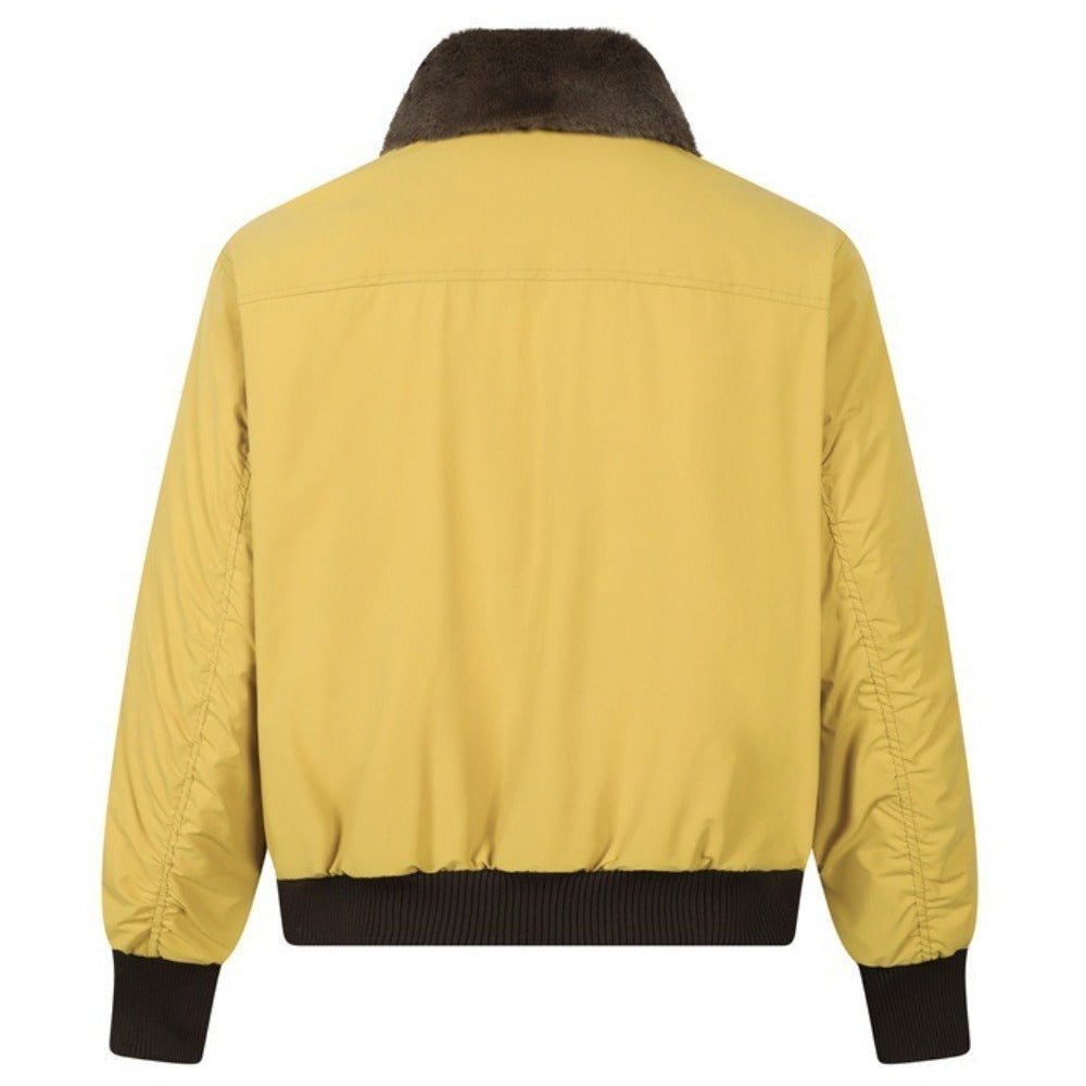 Vintage Fur - Collar Patch Cotton Bomber Jacket - Thrashink