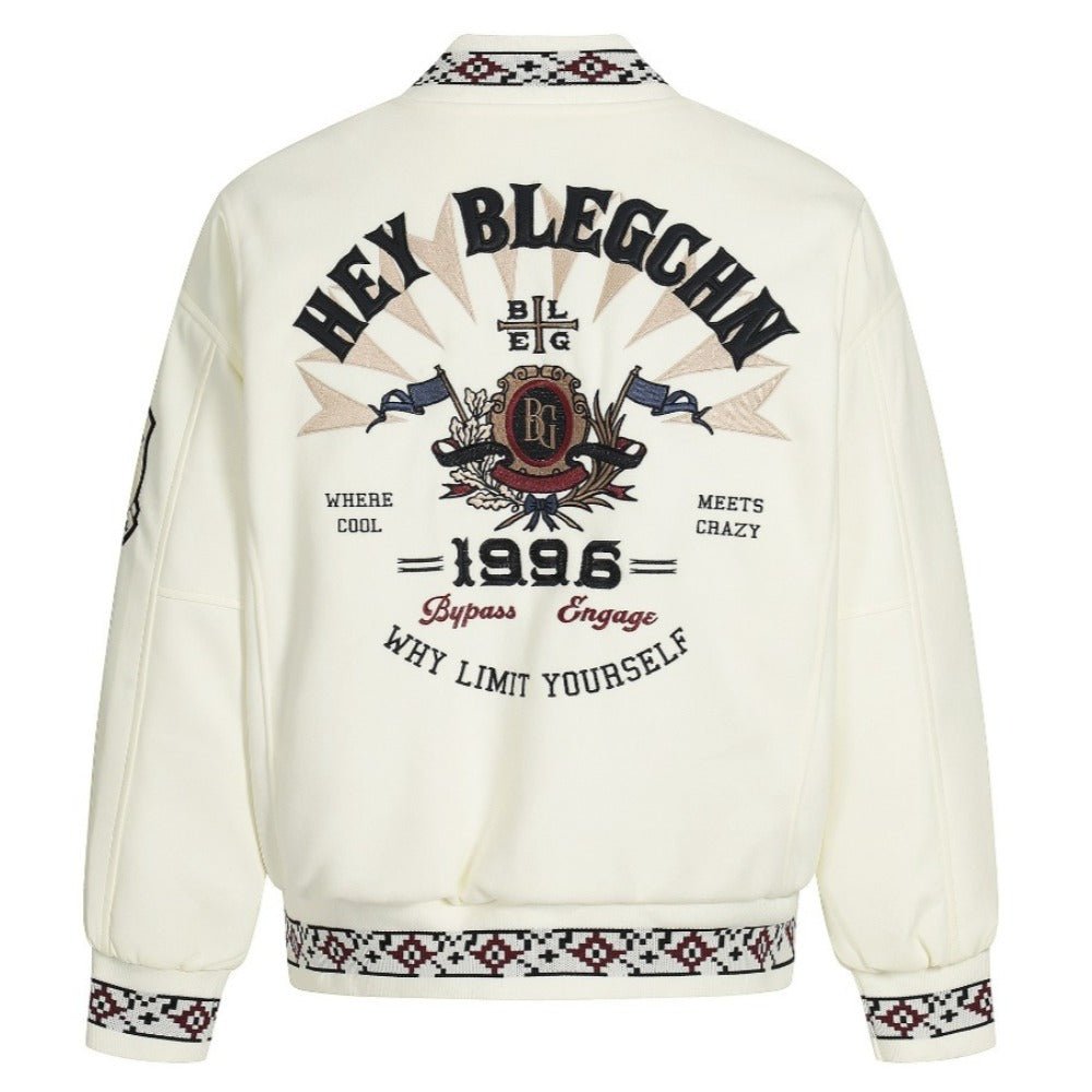 Vintage Heavy Embroidered Varsity Jacket - Thrashink