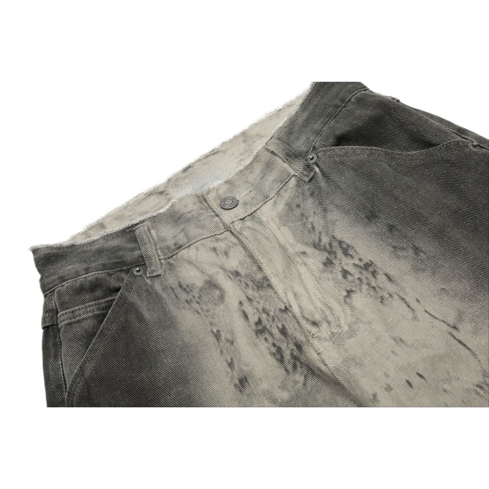 Vintage Marble Wash Wide - Leg Jeans - Thrashink