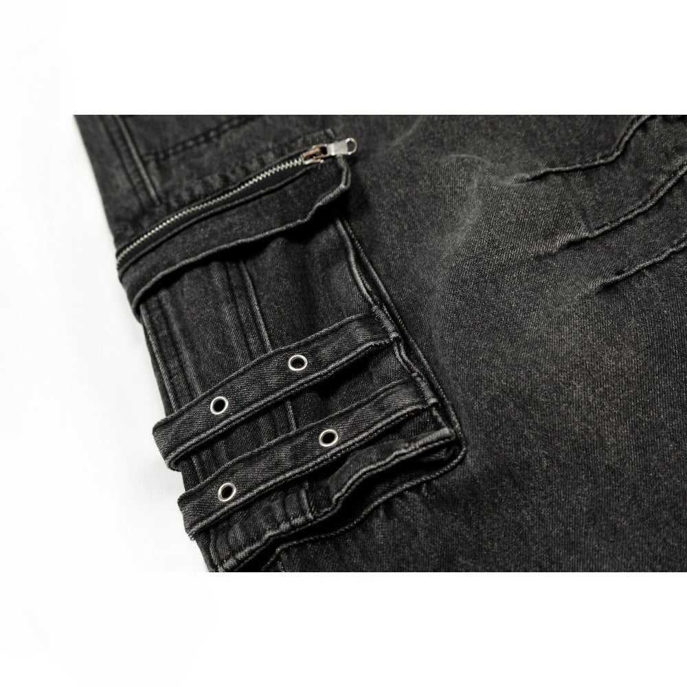 Vintage Multi - pocket Denim Work Pants - Thrashink