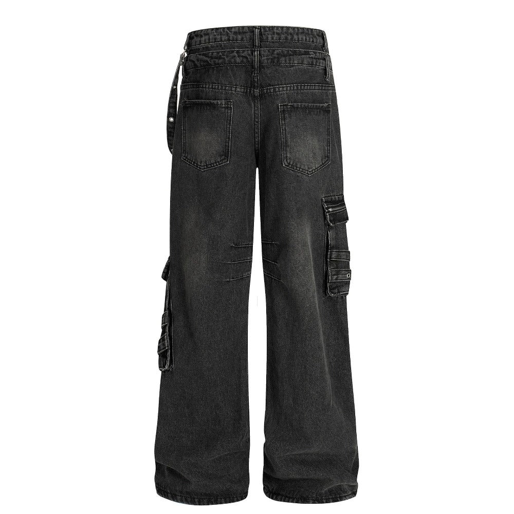 Vintage Multi - pocket Denim Work Pants - Thrashink