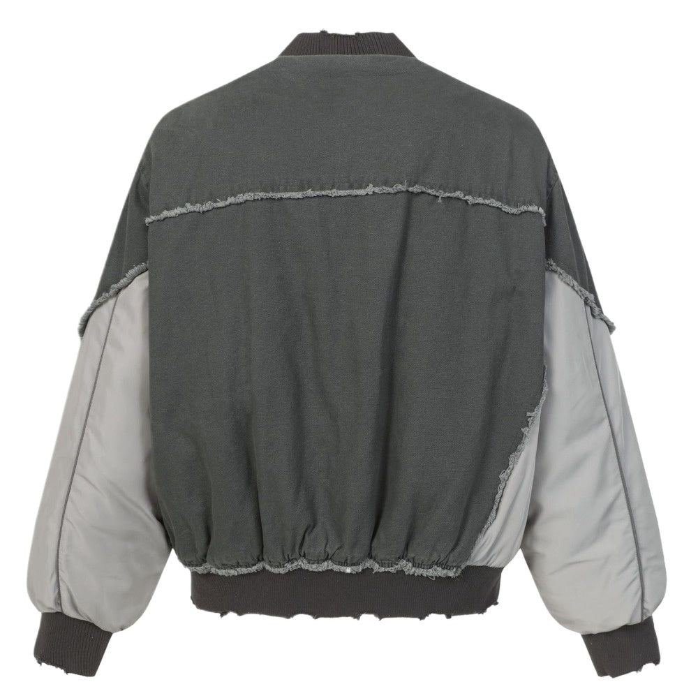 Vintage Patchwork Distressed Bomber Jacket - Thrashink