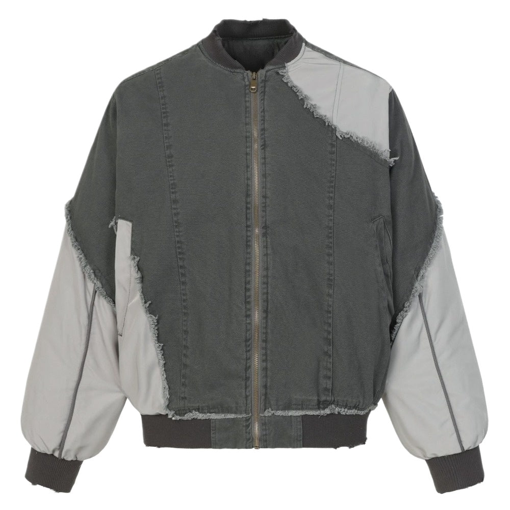 Vintage Patchwork Distressed Bomber Jacket - Thrashink