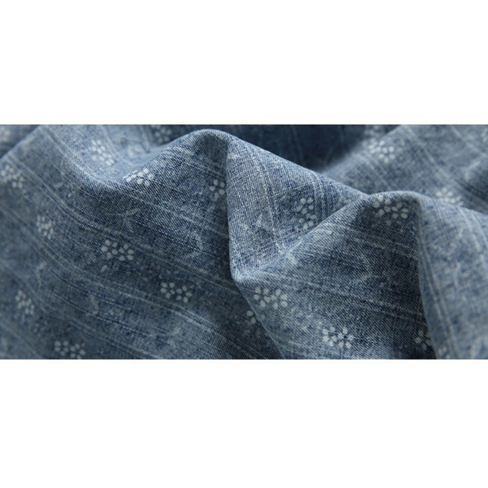 Vintage Patterned Denim Shirt - Thrashink