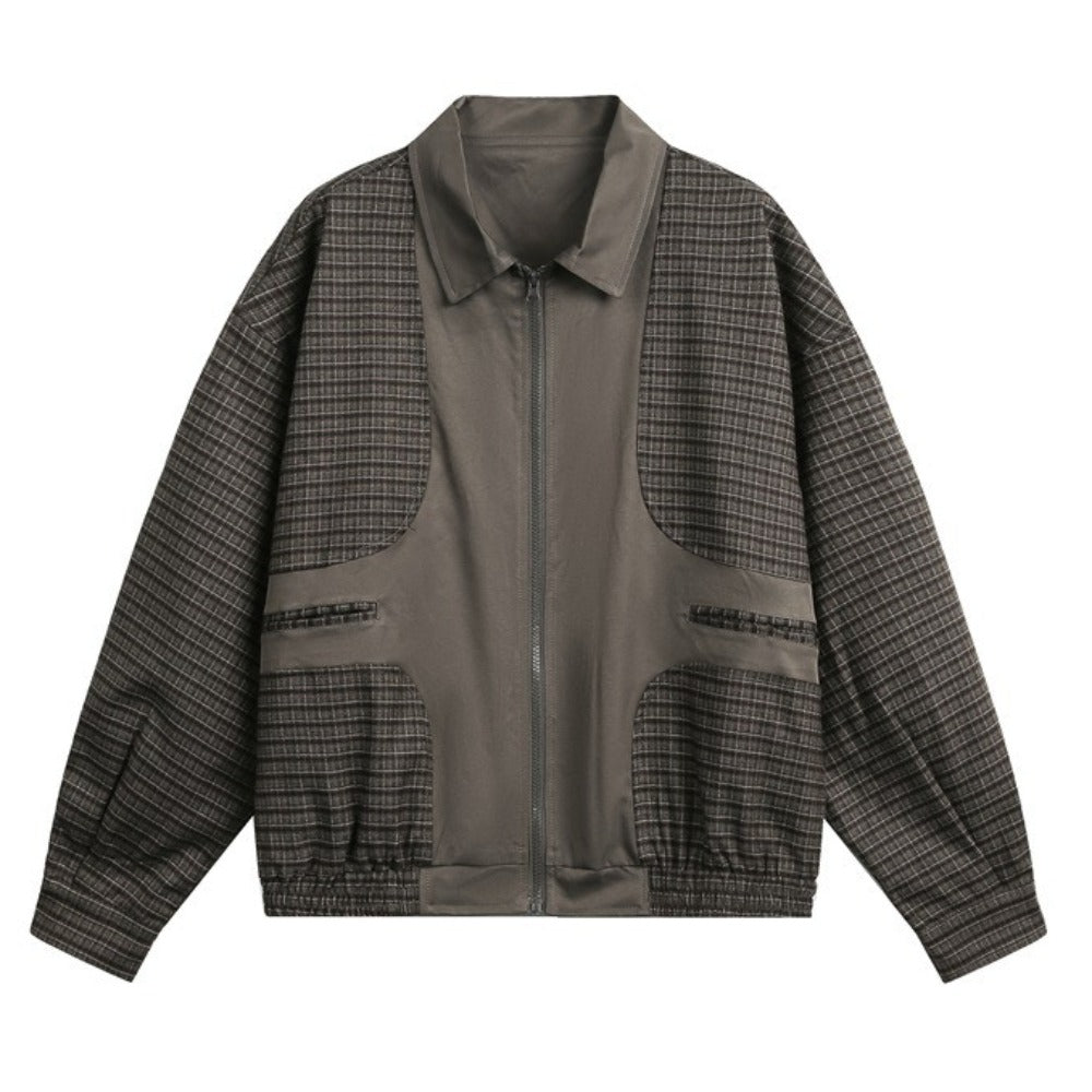 Vintage Plaid Patchwork Work Jacket - Thrashink