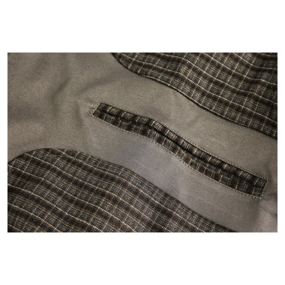 Vintage Plaid Patchwork Work Jacket - Thrashink