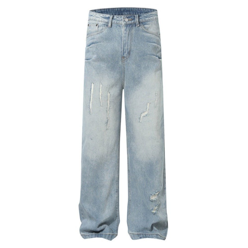 Vintage Ripped Scratched Washed Jeans - Thrashink