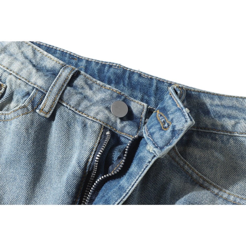 Vintage Ripped Scratched Washed Jeans - Thrashink