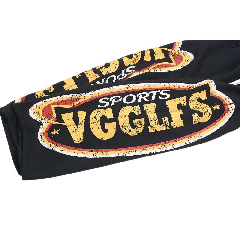 Vintage Sporty Graphic Drawstring Sweatpants - Thrashink