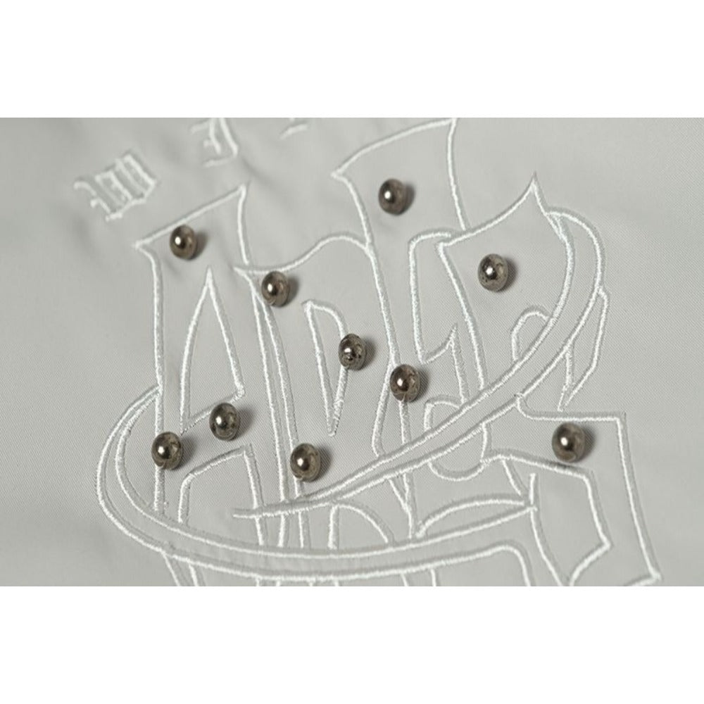 Vintage Studded Embroidered 08 Bomber Jacket - Thrashink