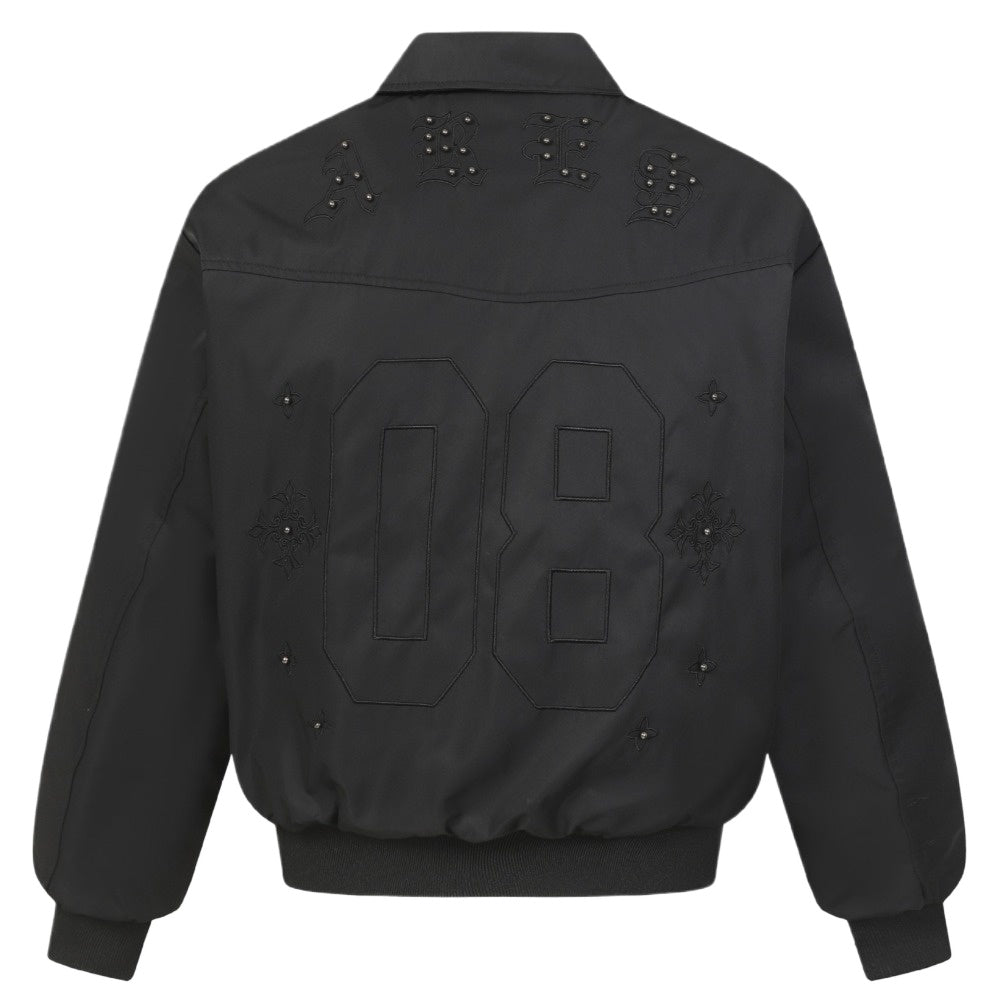 Vintage Studded Embroidered 08 Bomber Jacket - Thrashink