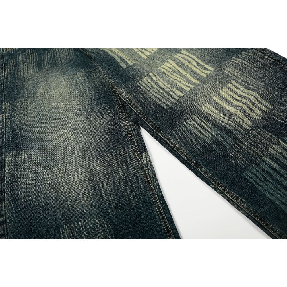 Vintage Wash Graffiti Letter Baggy Jeans - Thrashink