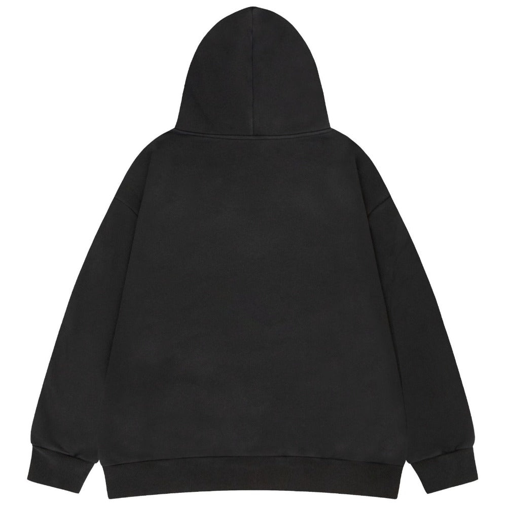 Vintage Washed Conley Print Portrait Hoodie - Thrashink