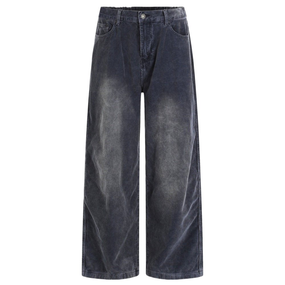 Vintage Washed Corduroy Wide - Leg Pants - Thrashink