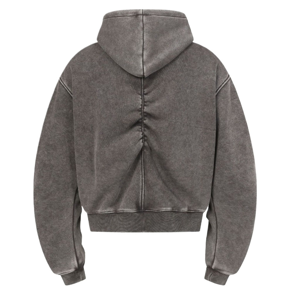 Vintage Washed Denim Zip - Up Hoodie - Thrashink