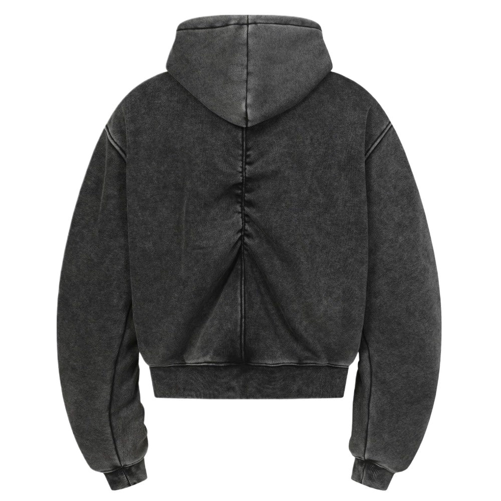 Vintage Washed Denim Zip - Up Hoodie - Thrashink