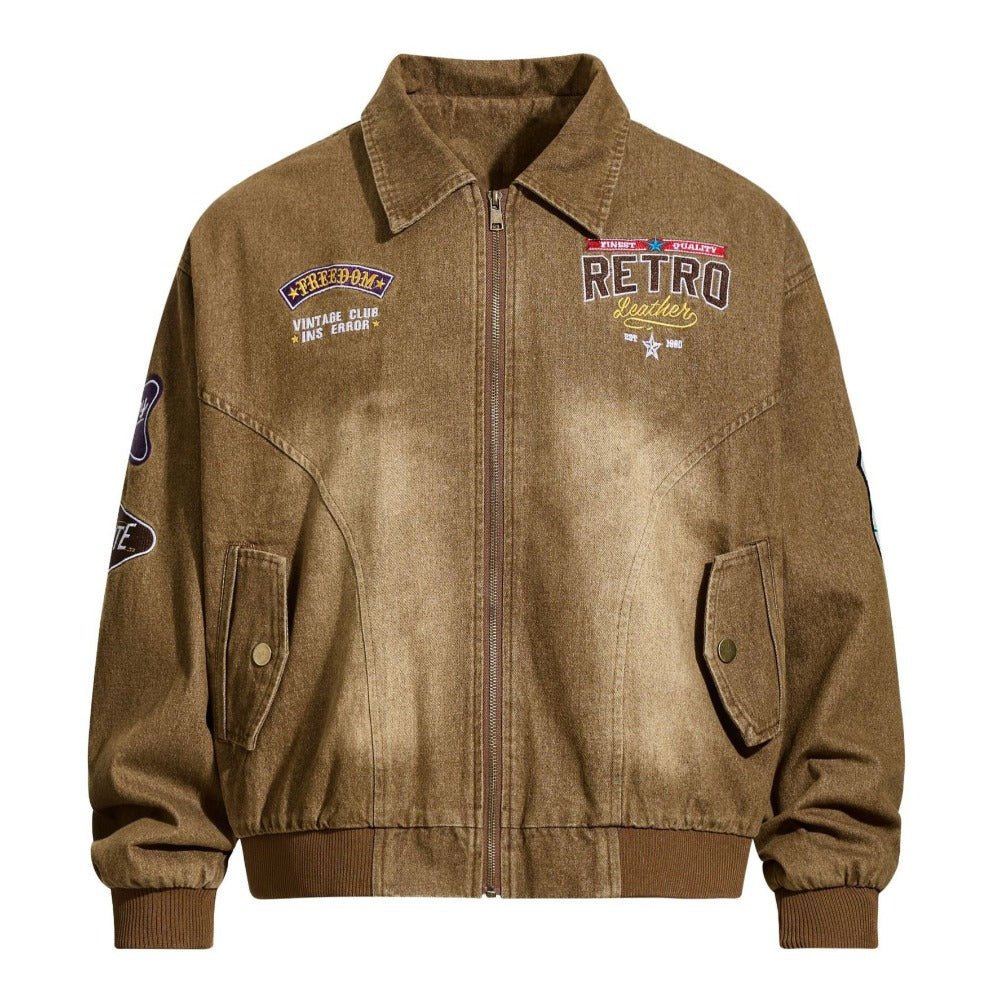 Vintage Washed Embroidered Jacket - Thrashink