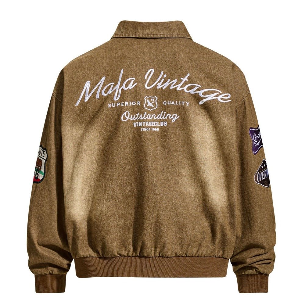 Vintage Washed Embroidered Jacket - Thrashink