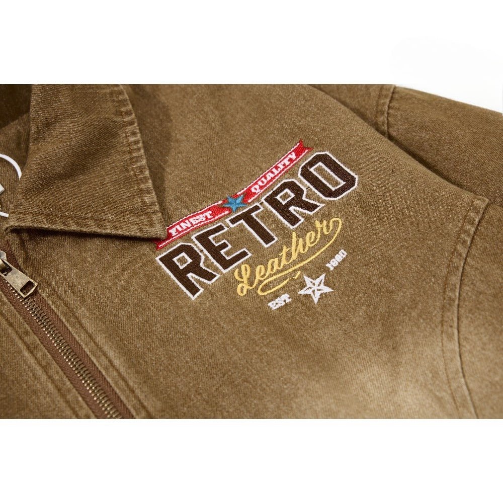 Vintage Washed Embroidered Jacket - Thrashink