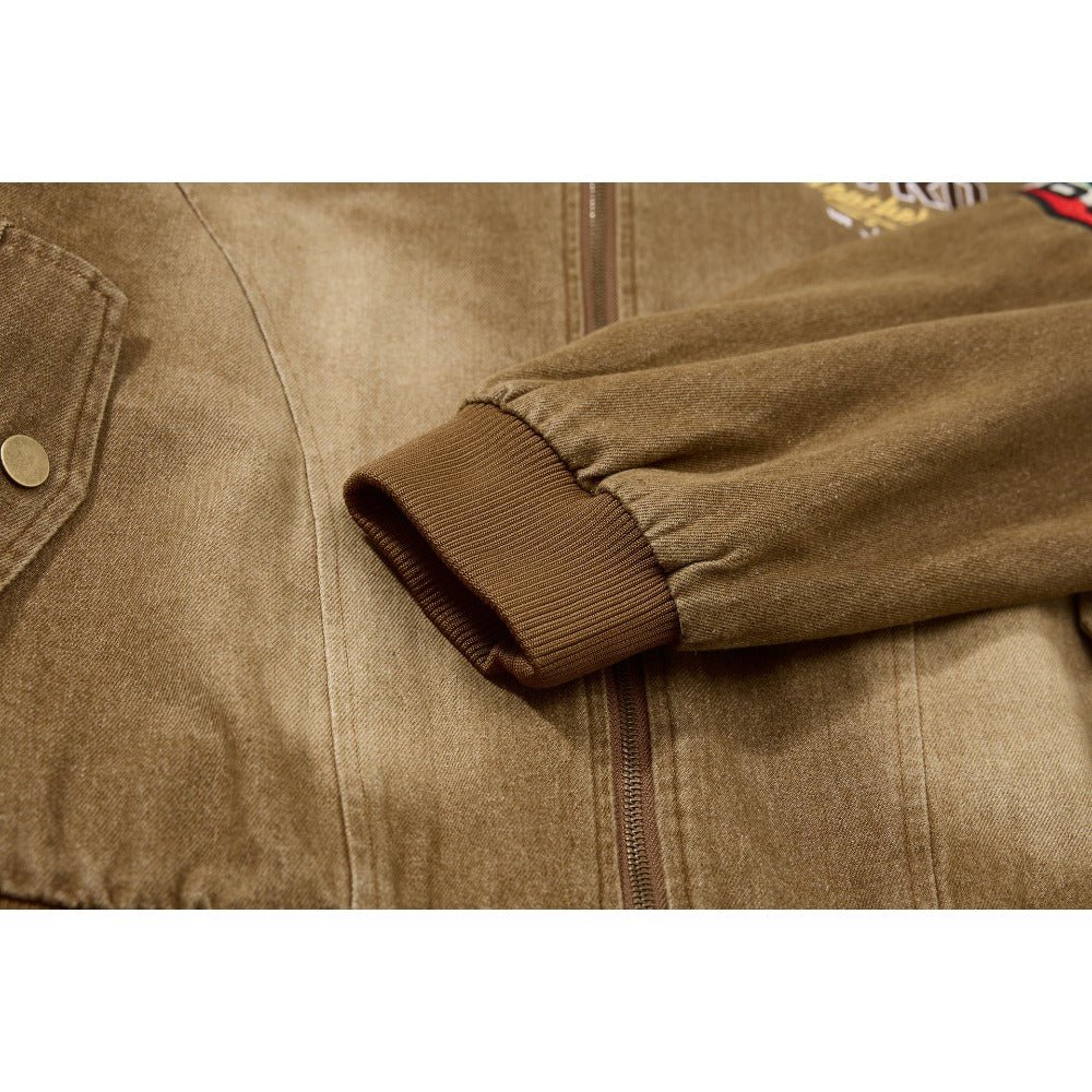 Vintage Washed Embroidered Jacket - Thrashink