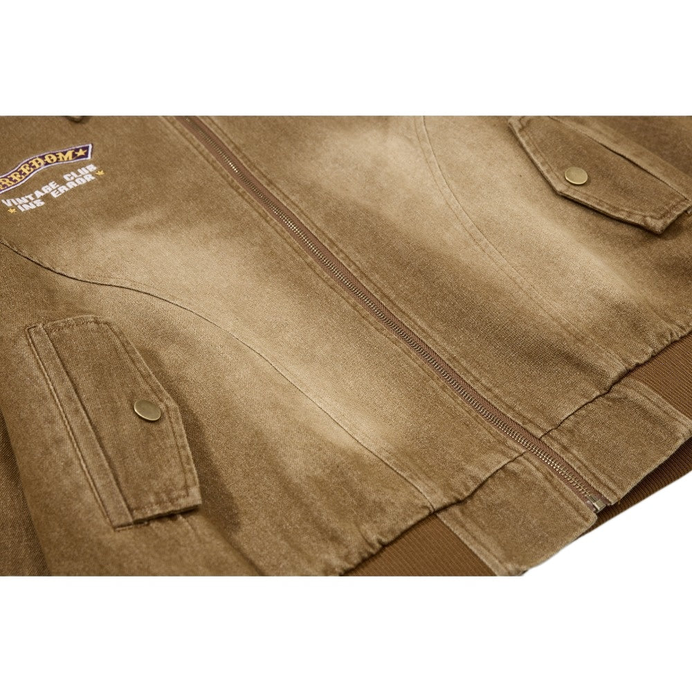 Vintage Washed Embroidered Jacket - Thrashink