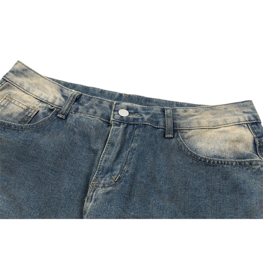 Vintage Washed Faded Wide Leg Jeans - Thrashink