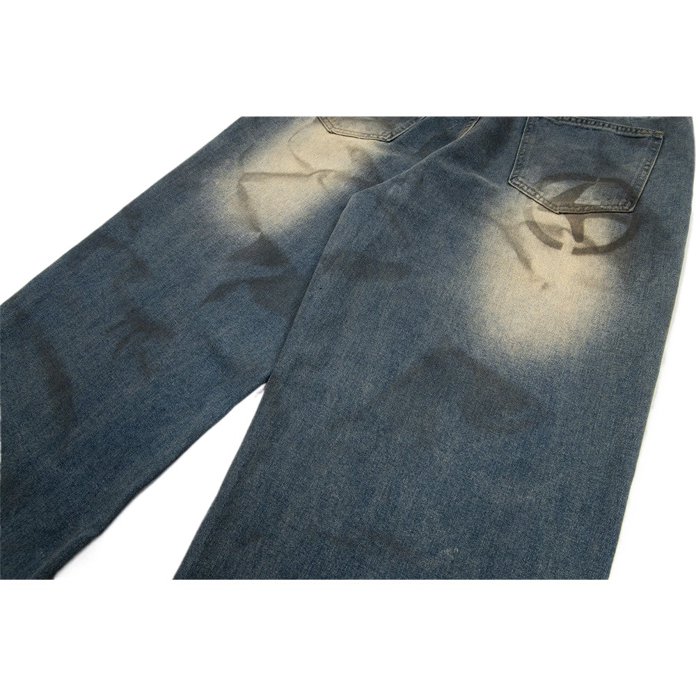 Vintage Washed Faded Wide Leg Jeans - Thrashink