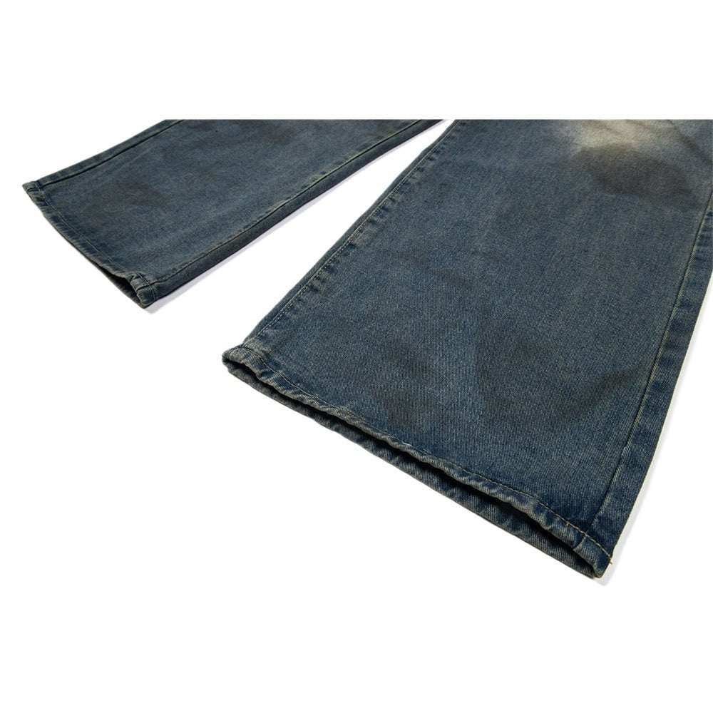 Vintage Washed Faded Wide Leg Jeans - Thrashink