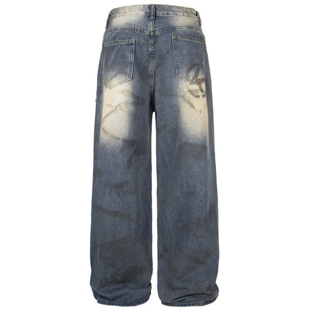 Vintage Washed Faded Wide Leg Jeans - Thrashink