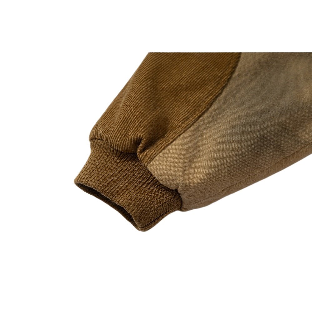 Vintage Washed Faux Fur Hooded Jacket - Thrashink