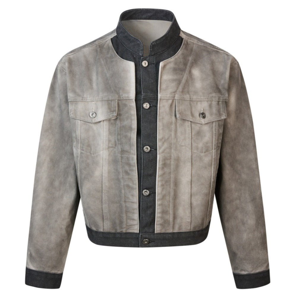 Vintage Washed Gradient Denim Jacket - Thrashink