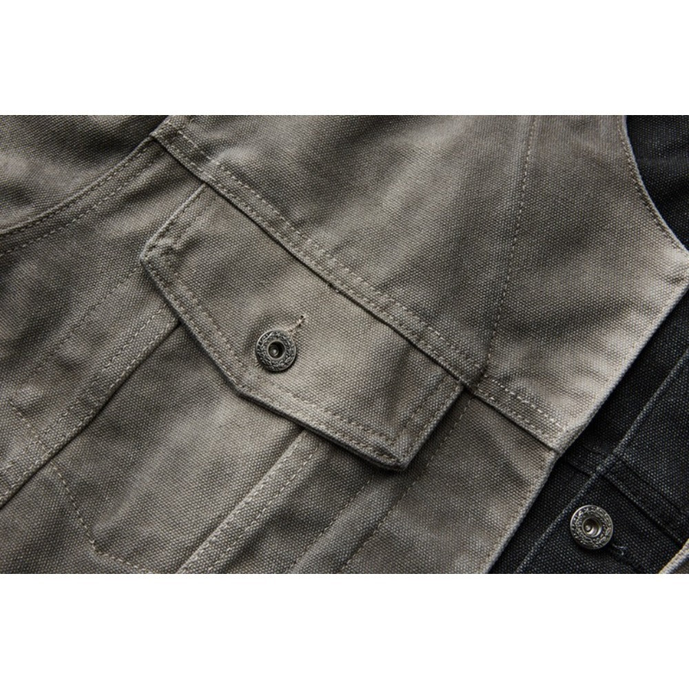 Vintage Washed Gradient Denim Jacket - Thrashink